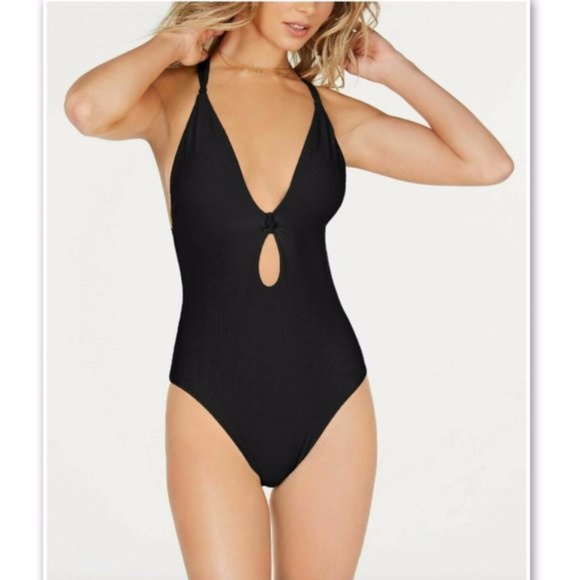 Bar III Other - Bar III Like It Or Knot Ribbed One-Piece Swimsuit